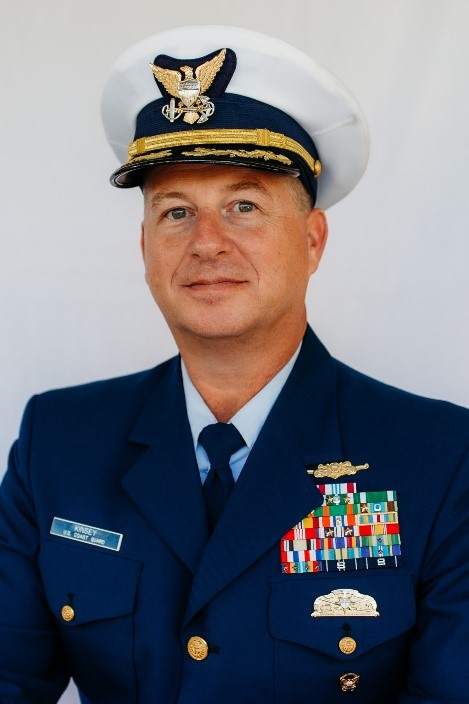 CGC KIMBALL Commanding Officer - Captain Robert J. Kinsey official portrait